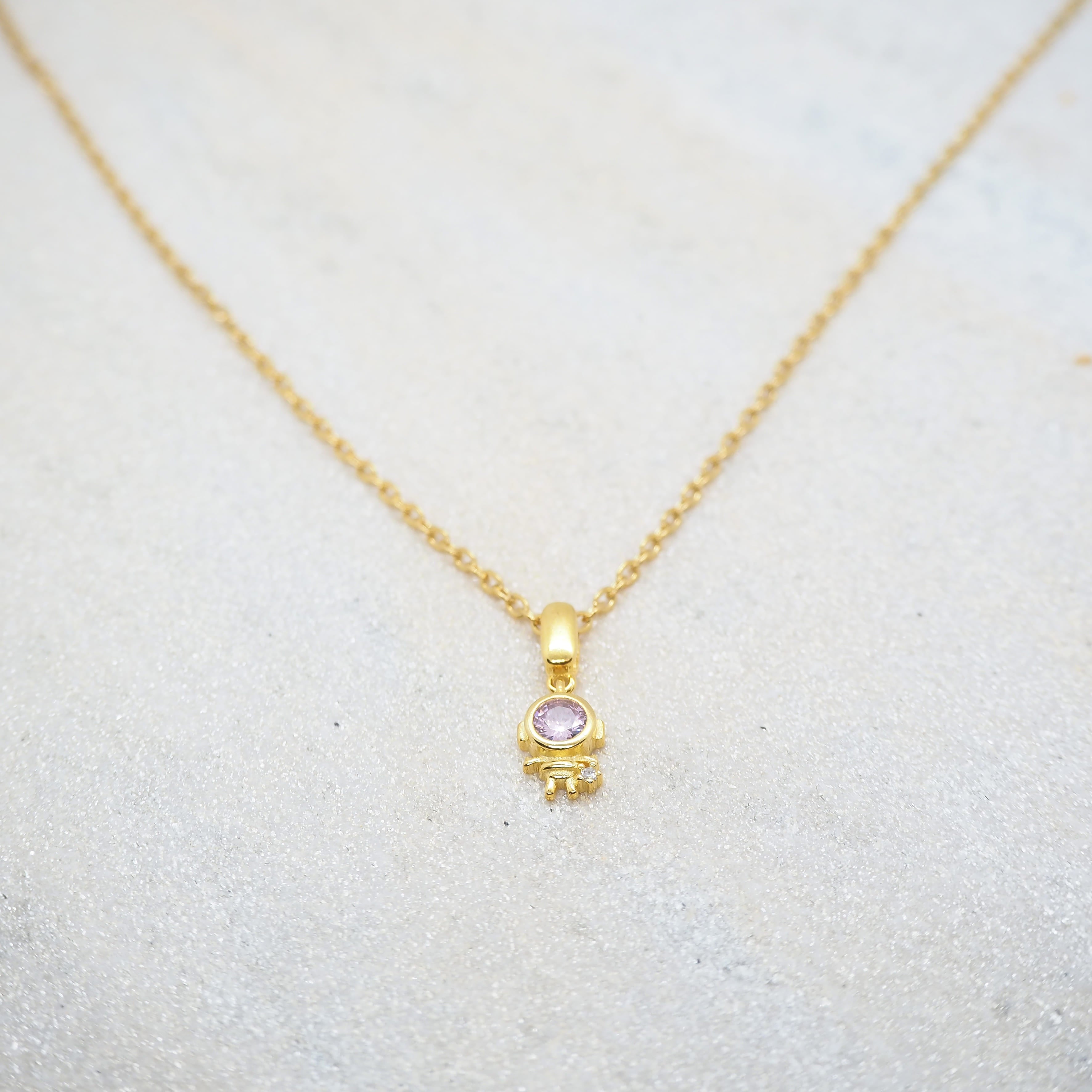 Gold Tone Astronaut Necklace - OPW275